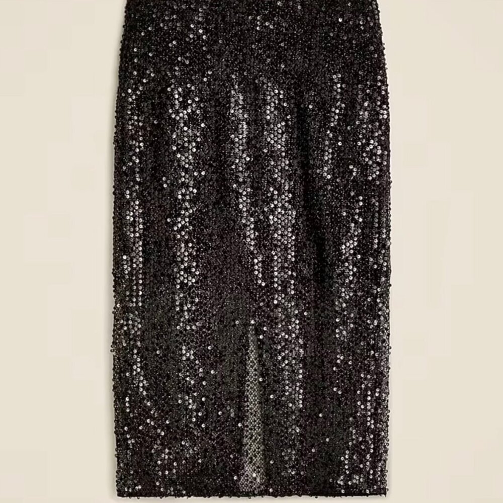 J. Crew Black Sequin Skirt